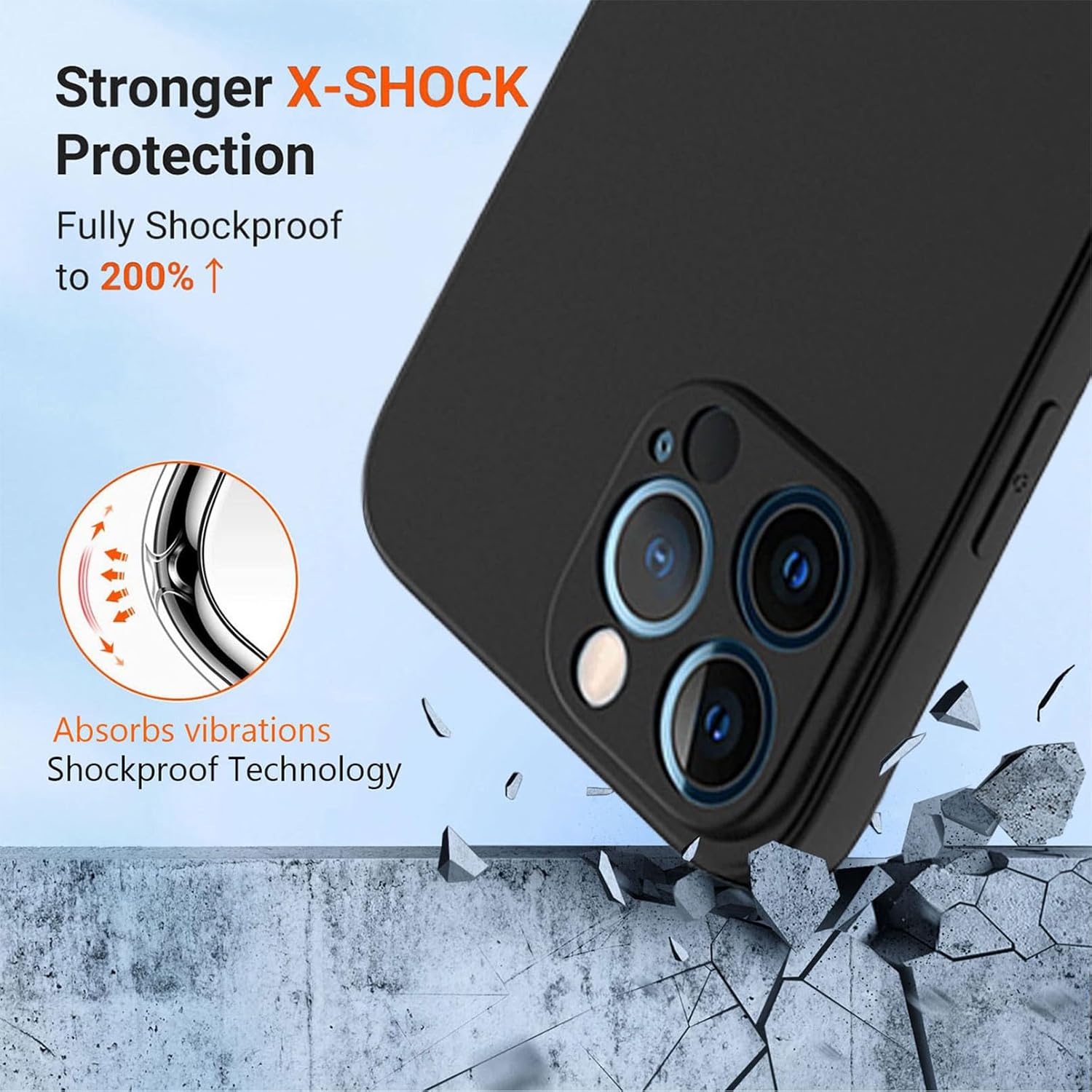 Case for ZTE Blade A76 (6.75"), Soft Silicone Protective Shell, Shockproof Bumper Black Phone Case for ZTE Blade A76 - Black