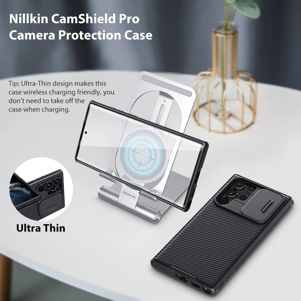 Nillkin Case for Samsung Galaxy S24 Ultra, CamShield Pro Case with Slide Camera Cover, Black
