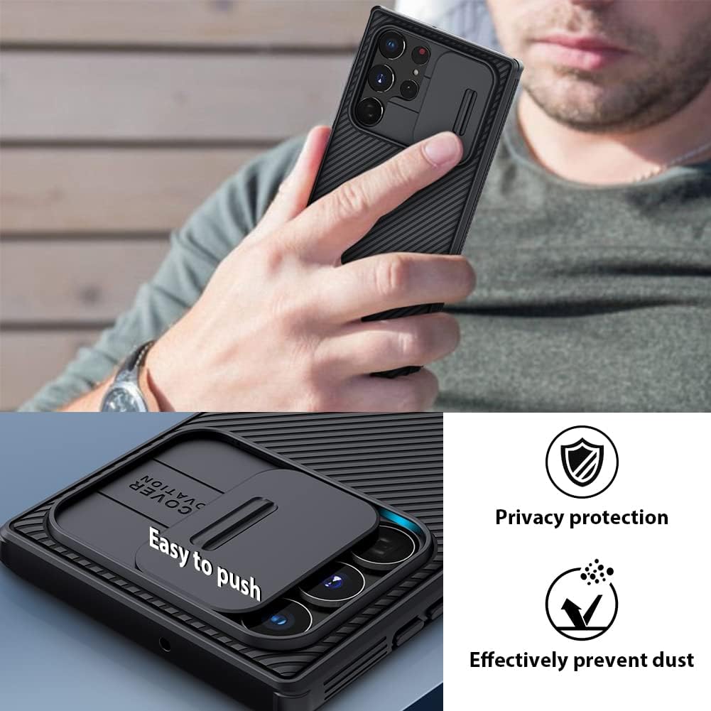 Nillkin Case for Samsung Galaxy S24 Ultra, CamShield Pro Case with Slide Camera Cover, Black