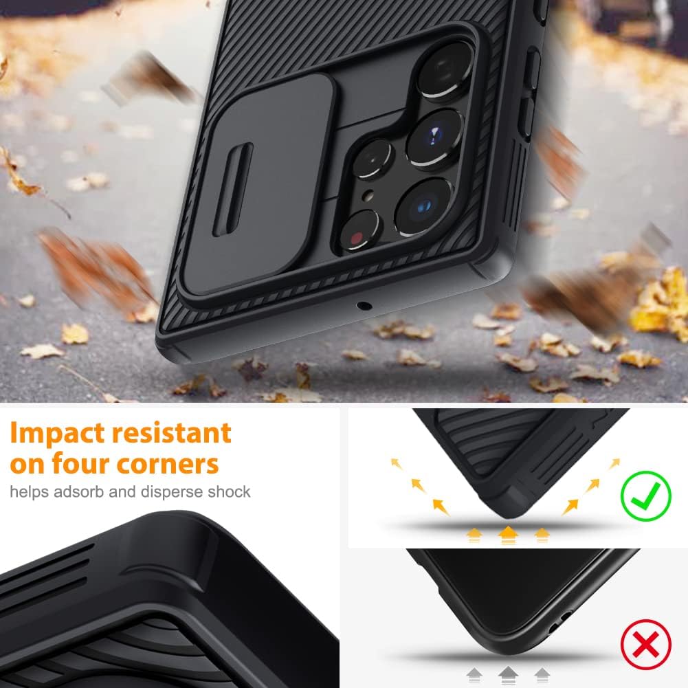 Nillkin Case for Samsung Galaxy S24 Ultra, CamShield Pro Case with Slide Camera Cover, Black