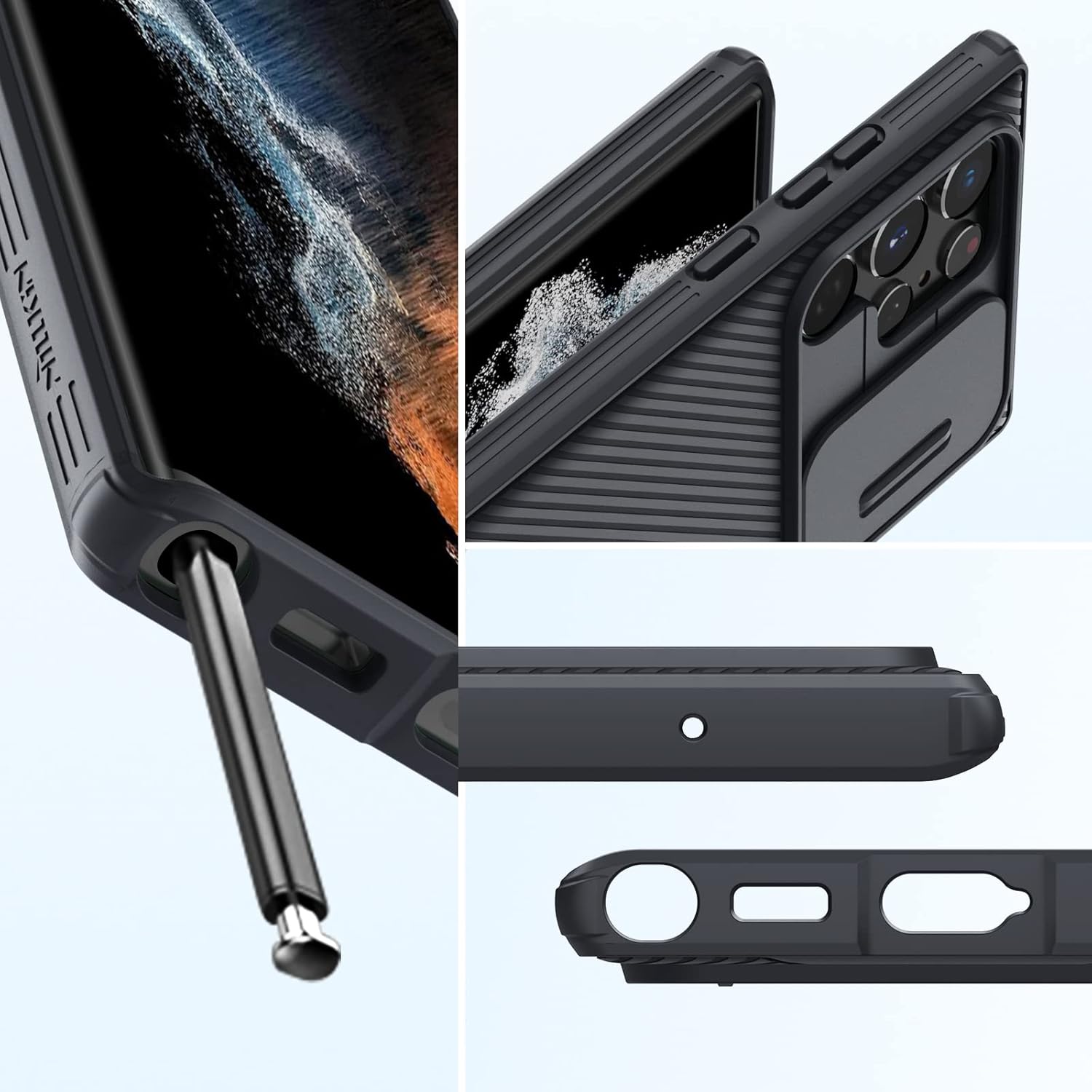 Nillkin Case for Samsung Galaxy S24 Ultra, CamShield Pro Case with Slide Camera Cover, Black