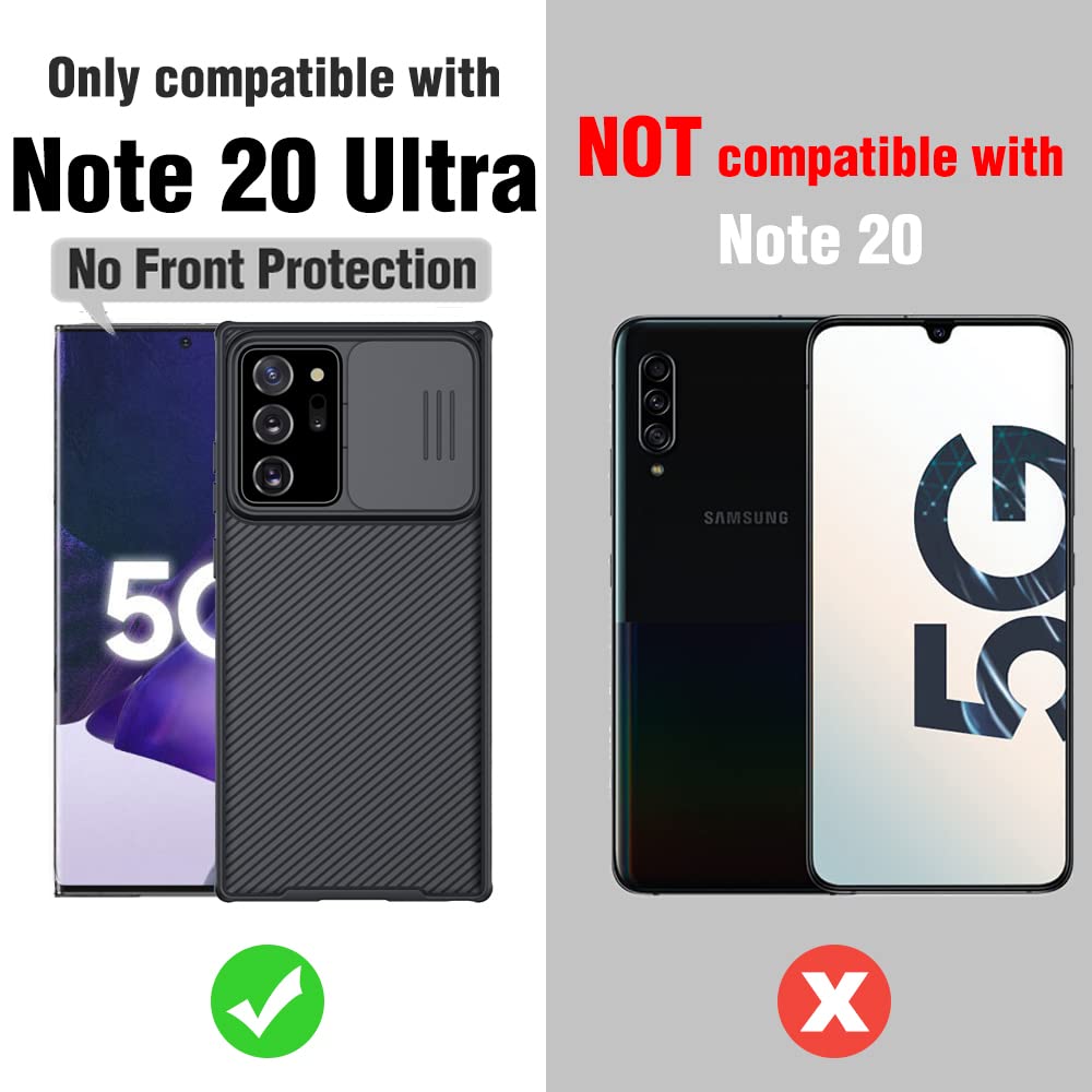 Nillkin Case for Samsung Galaxy Note 20 Ultra (6.9" Inch) CamShield Pro Camera Close & Open Double Layered Protection TPU + PC Black Color