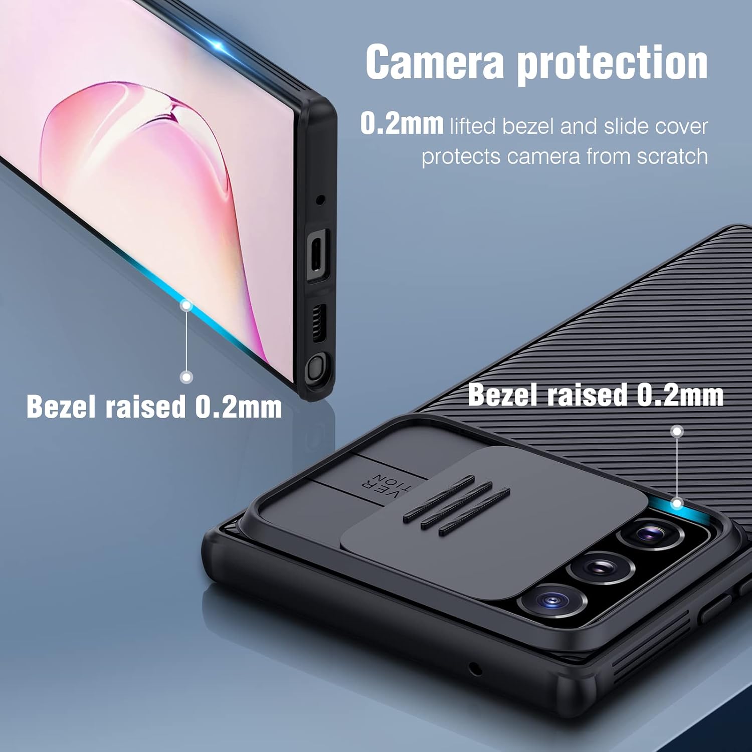 Nillkin Case for Samsung Galaxy Note 20 Ultra (6.9" Inch) CamShield Pro Camera Close & Open Double Layered Protection TPU + PC Black Color