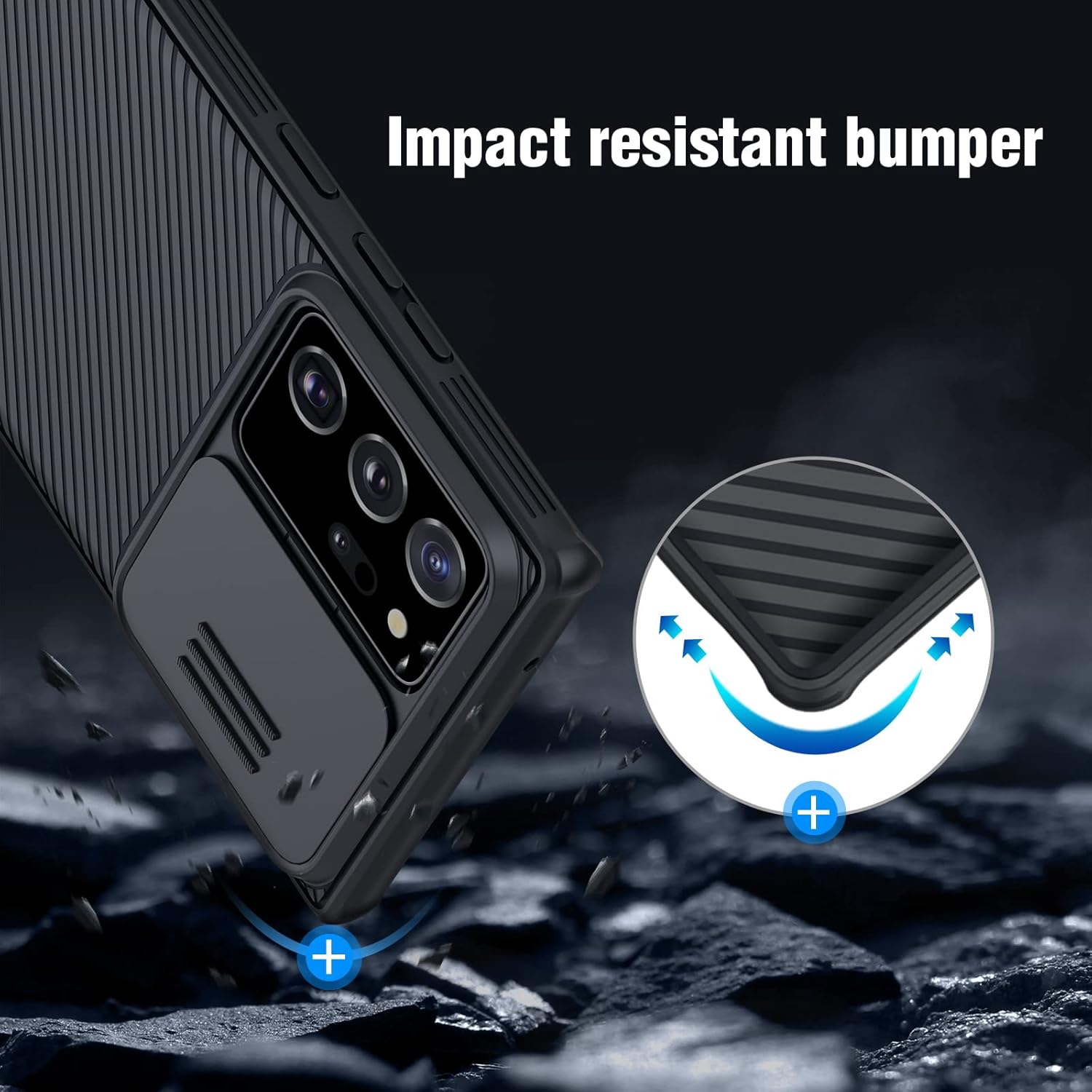 Nillkin Case for Samsung Galaxy Note 20 Ultra (6.9" Inch) CamShield Pro Camera Close & Open Double Layered Protection TPU + PC Black Color