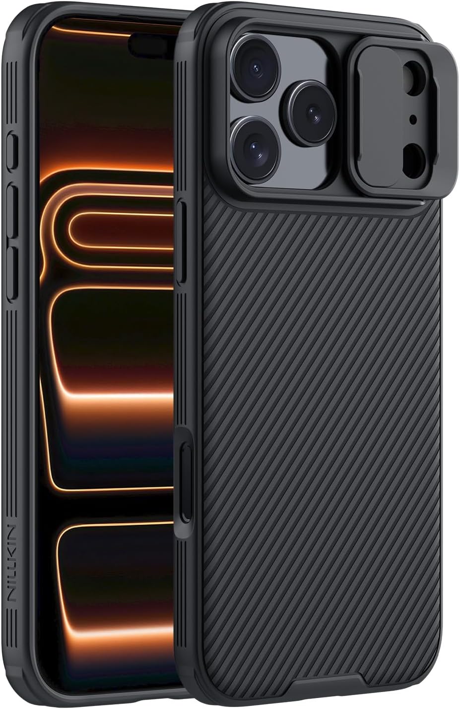 Nillkin for iPhone 17 Pro Max Case with Camera Cover, CamShield Pro Slim Protective Case for iPhone 17 Pro Max 5G 2025, Slide Lens Cover, Shockproof Anti-Fingerprint Back Cover – Black