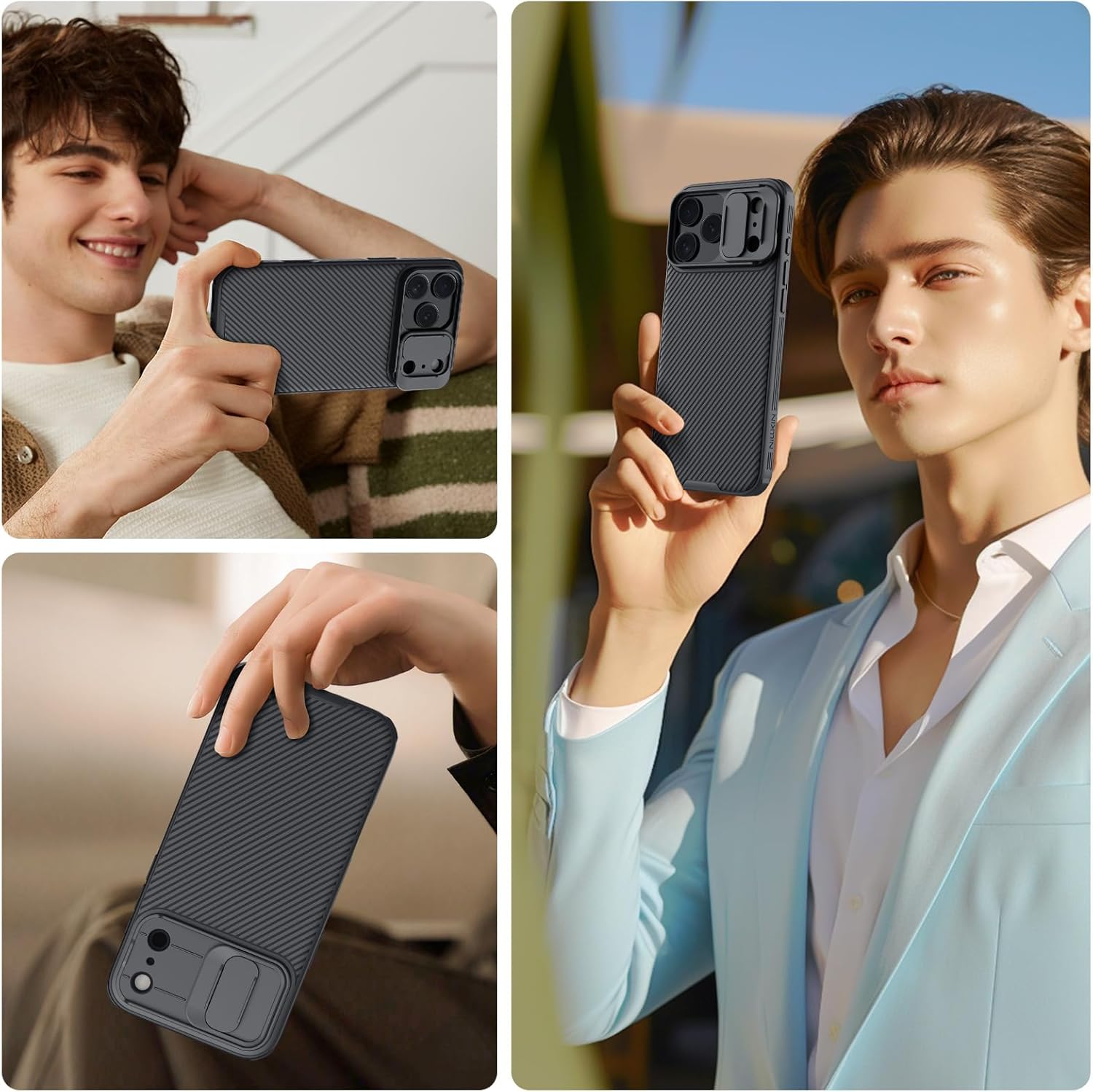 Nillkin for iPhone 17 Pro Max Case with Camera Cover, CamShield Pro Slim Protective Case for iPhone 17 Pro Max 5G 2025, Slide Lens Cover, Shockproof Anti-Fingerprint Back Cover – Black