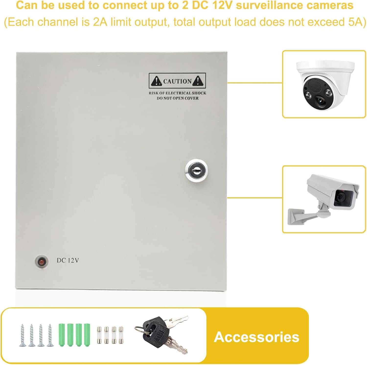 Closed PSU 12V Power Supply Box for CCTV Camera 9 Channels Output AC 110V/220V to DC 12V 10A 120W CCTV PSU Power Distribution Box
