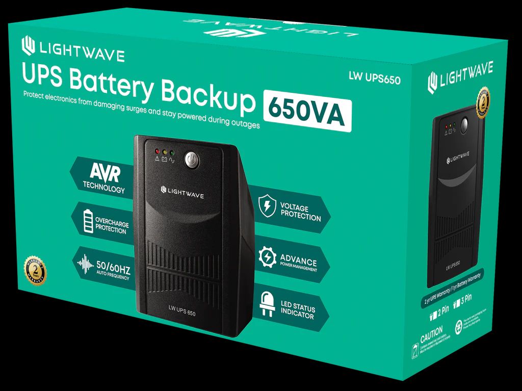 Lightwave LW UPS 850VA  Line Interactive UPS 850VA, Micro Processor Based UPS System, an Ideal Power Backup & Protection for Desktop PC & Home Office