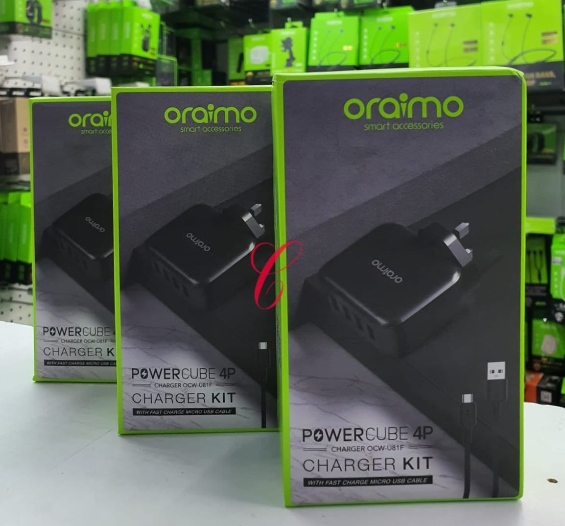 Power Cube 4 10.5W 4 Ports Wall Charger Kit OCW-U81F 4 ports chargers with Micro USB cable