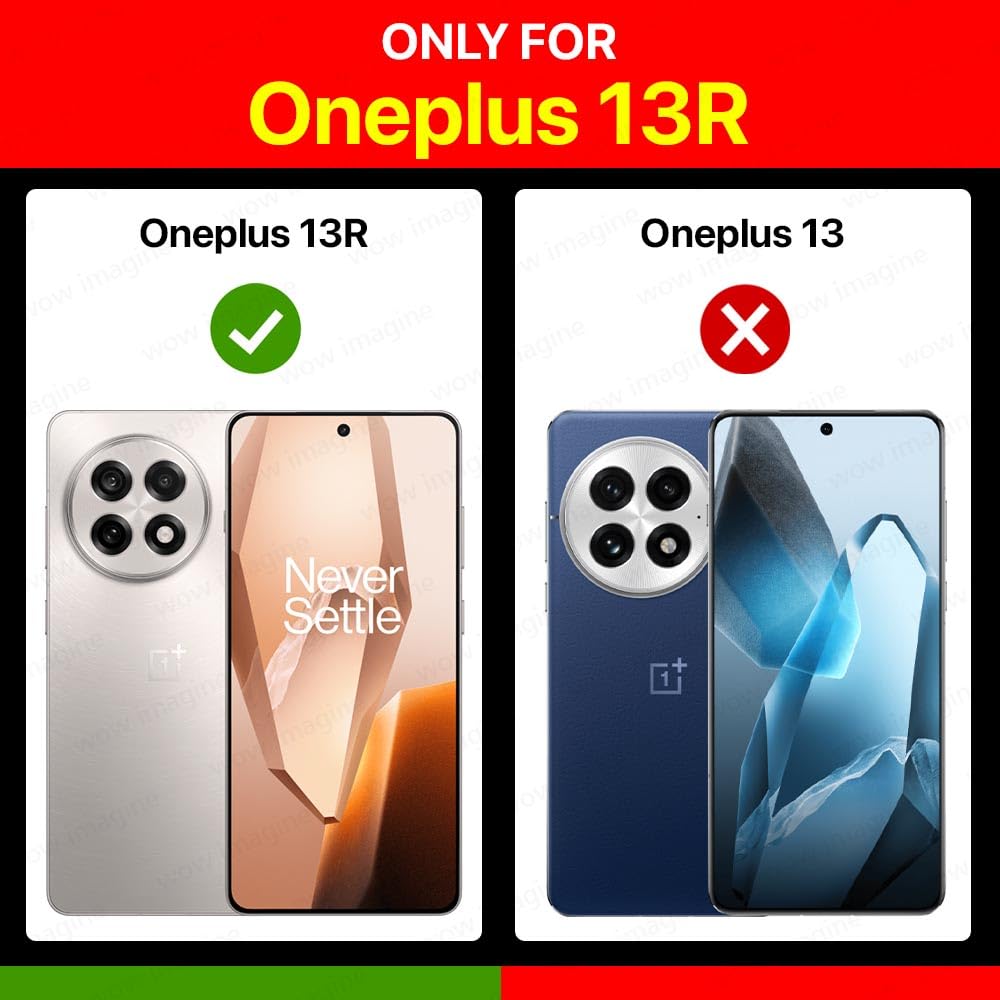 Shock Proof Flip Cover Back Case for 1+ OnePlus 13R 5G (Magnetic Button Flip Case | Wallet Pockets & Stand | Leather Finish