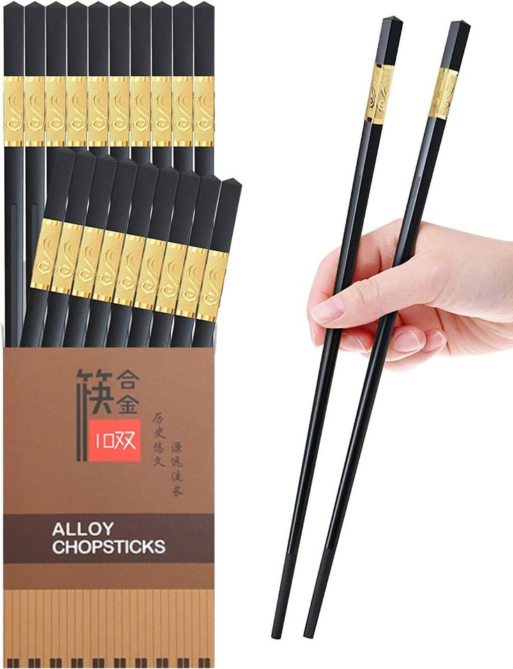 1 Pair Japanese Chinese Chopsticks Food Sushi Sticks Reusable Korean Chopsticks Set  Alloy Tableware Palillos Chinos