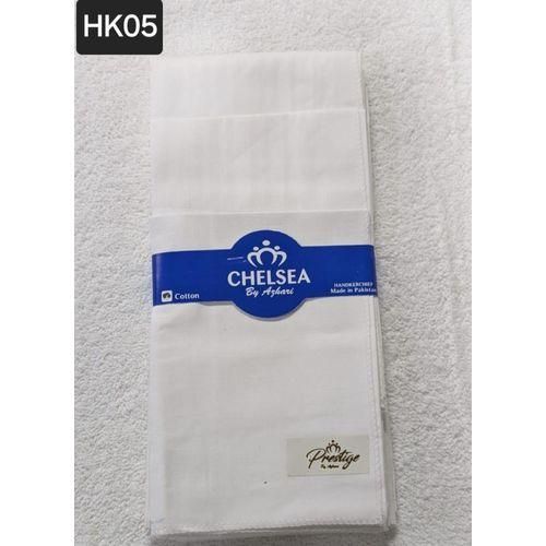 12pcs cotton all white handkerchiefs(chelsea)