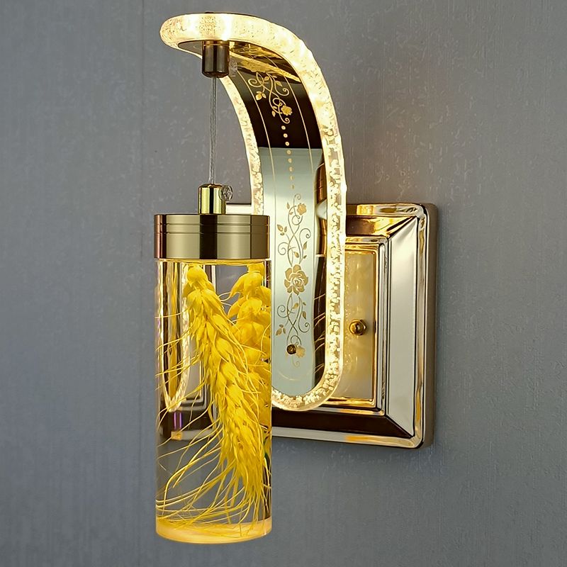 Wall bracket Lights (Decorative lights)New Design Dry Flower Acrylic Wall Bracket Lights Modern Small Wall Light Lamp