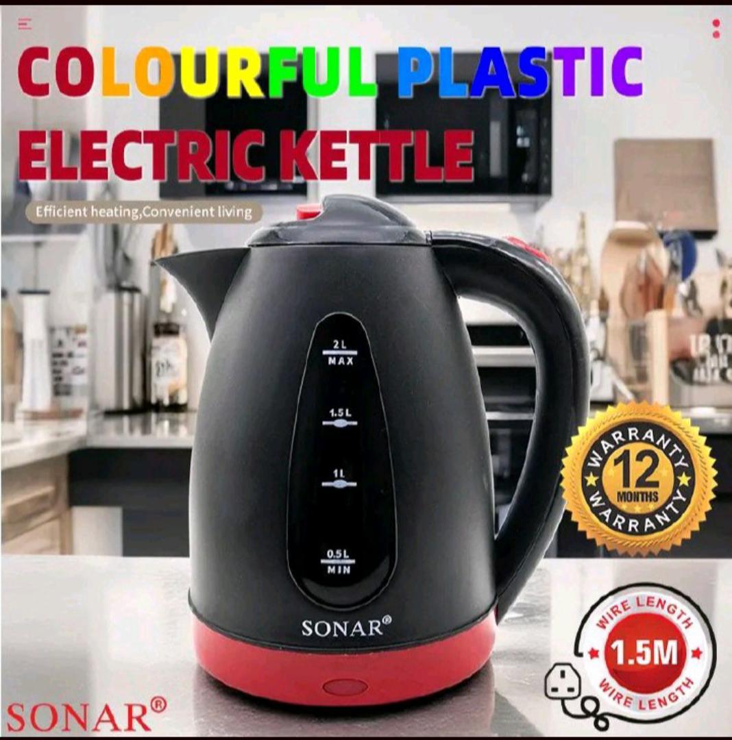 Sonar 2L 1500W Electric Kettle Energy Efficiently Heater Jug Cordless Electric Kettle 1.5M Power Cord SR-P2