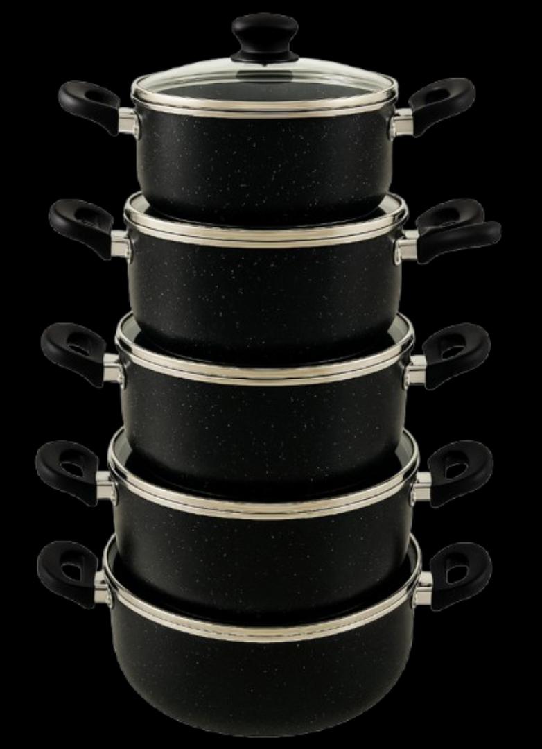 JP Jamespot 11Pcs New Extra Heavy Non-Stick Granite Cooking Pot Sufuria With Pan & Cookware Set