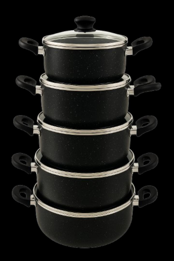 JP Jamespot 11Pcs New Extra Heavy Non-Stick Granite Cooking Pot Sufuria With Pan & Cookware Set
