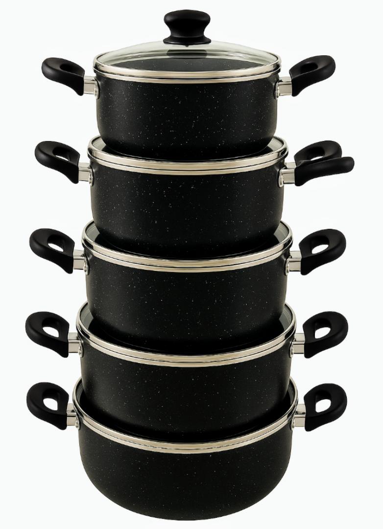 JP Jamespot 11Pcs New Extra Heavy Non-Stick Granite Cooking Pot Sufuria With Pan & Cookware Set
