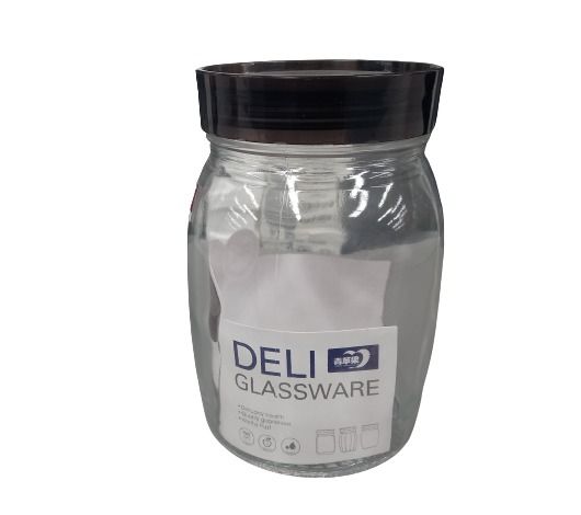 Deli Glassware Green Apple Lockable Glass 1800ml Food Storage Jar 1Pcs Transparent Glass Tea Sealed Tank Glass Bottle Seasonings Stylish Glass With Lid Korean Style Sealed Can Large Capacity With Lid