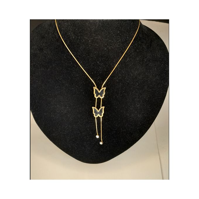 tarnish-free stainless steel Y-necklace /Fashion Ladies Short Necklace/Butterfly Pendant Necklace