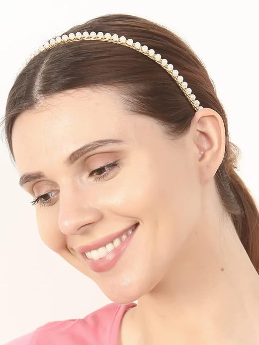 3PCS -Fashion Ladies  Pearl Beads Hair Band Headband for Kids, Girls and women