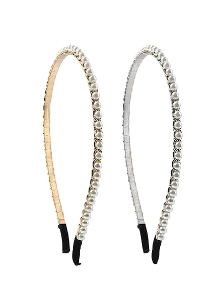 3PCS -Fashion Ladies  Pearl Beads Hair Band Headband for Kids, Girls and women