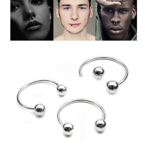 2Pcs Bull Nose Ring /septum/tragus/eyebrow/ Cartilage Piercing For Women & Men