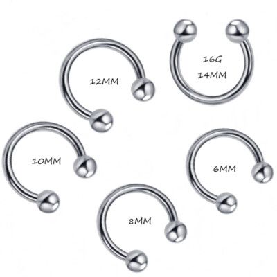 2Pcs Bull Nose Ring /septum/tragus/eyebrow/ Cartilage Piercing For Women & Men