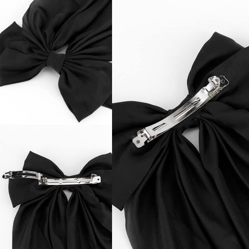 2pcs Silky Satin Hair Bows Big Hair Bows Hair Ribbons Long Tail Bow Hair Clips Bowknot Tiktok wedding/bride/party women girls Hair Accessories