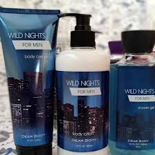 3 Pack Wild Nights For Men Body Luxuries Set Body Washes Set 4 in 1 Shower Gel, Lotion and Cream Fresh Scent Keep Fresh Body Washes Leaves The Skin Glowing Skin Care Body Signature Collection