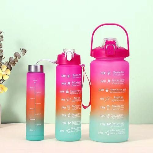 3 in 1 high quality Motivational water bottle (2000ml, 900ml, 300ml). Stay hydrated throughout the day.