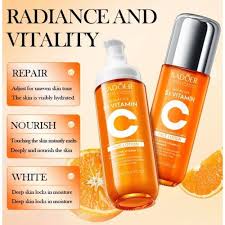 SADOER 5x Vitamin C  Set, Korean  Active Vitamin C  + Niacinamide Skin Care Set - Face Toner/Cleanser/Serum/Lotion/Cream/Eye Cream