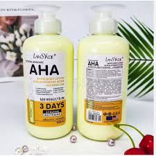 AHA LansYade Fruit Acid Vitamin C & Vitamin E Skin Moisturizing Body Lotion 500ml. / LansYade 500ml Vitamin C Whitening Body  lotion 3 day