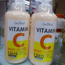 AHA LansYade Fruit Acid Vitamin C & Vitamin E Skin Moisturizing Body Lotion 500ml. / LansYade 500ml Vitamin C Whitening Body  lotion 3 day