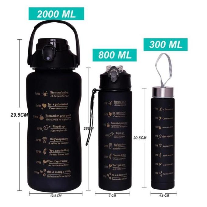 3 in 1 Motivational Water Bottles