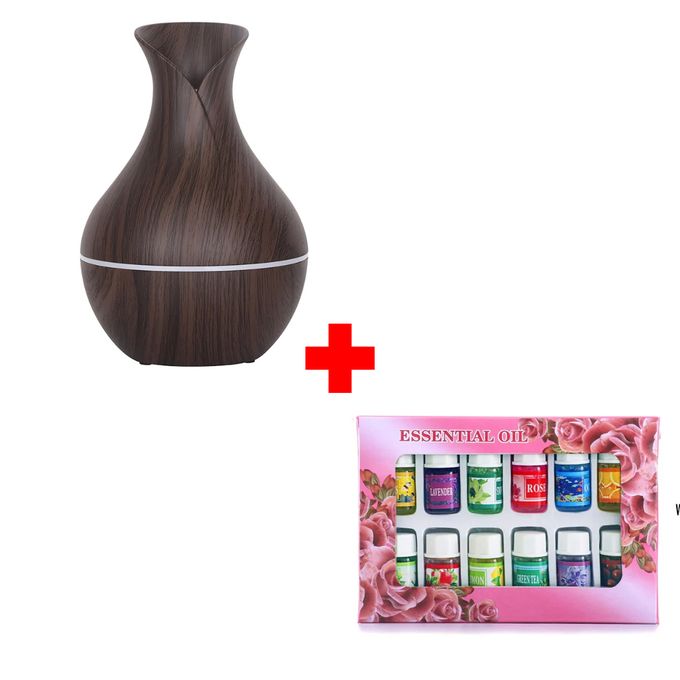 USB Aromatherapy Ultrasonic Humidifier Scent Diffuser + 12pcs Essential Oils.