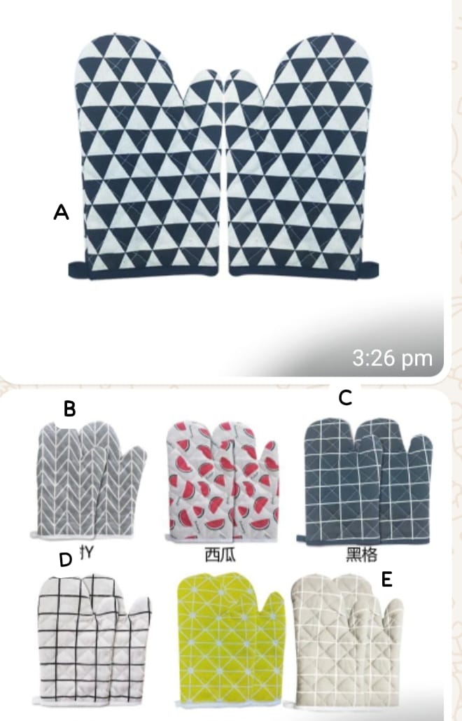 Heat Resistant Kitchen Cotton Thickened Oven Glove, Anti Slip Gloves, Thickened Cotton hence Heat Resistant, Easy to wear and remove.