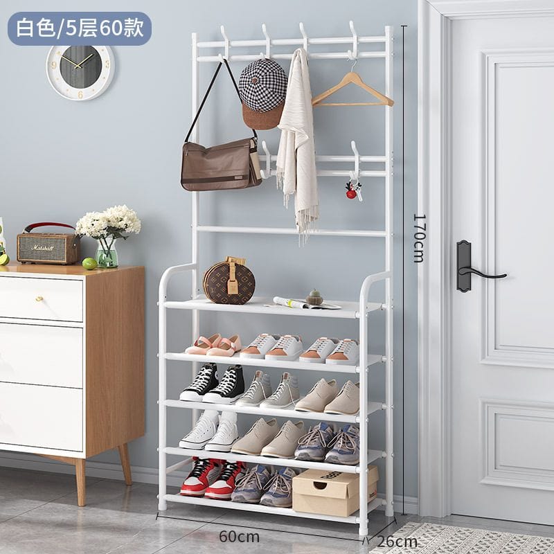 3 in1Multi-purpose Strong Metallic 5 Layer Shoe Rack,Clothes rack Bags Hangers. High quality steel frame, toughened steel pipe, waterproof and rust proof, multi-layer classification, high quality pipe