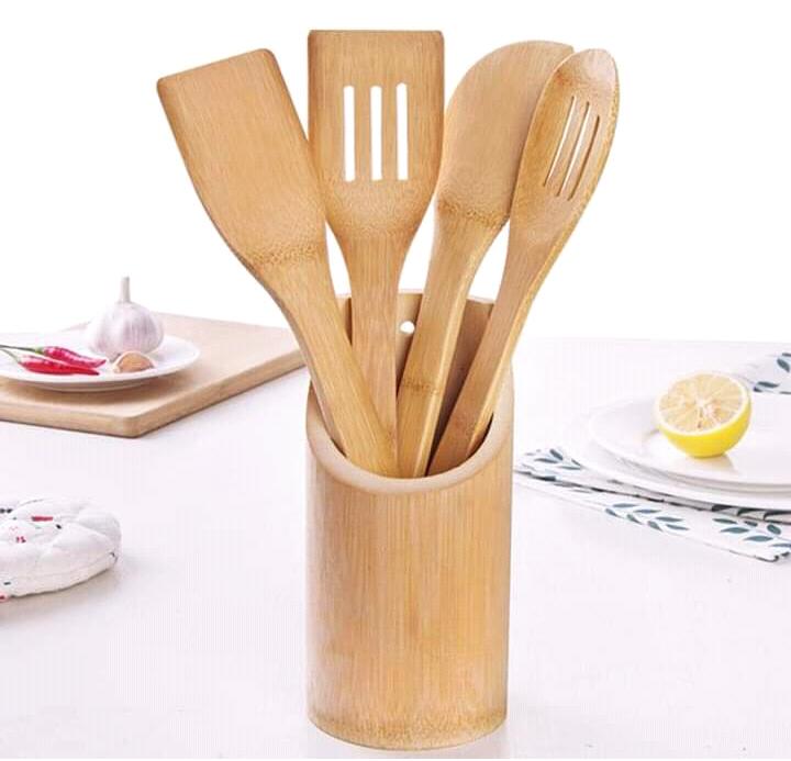 🥳5 In 1 Mwiko Set. Made of non-toxic food grade bamboo wood. Easy to clean and it's convenient to use. Great for cooking as it's non-heat conductor with an easy clean formula as well as dishwasher sa