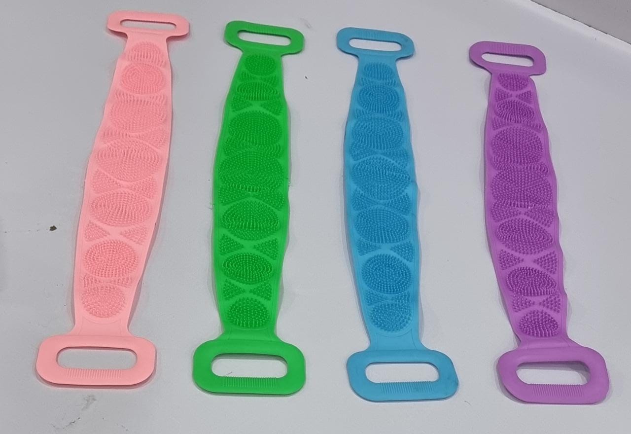 Silicone back scrub bathing brush strip .Made of high-quality soft silicone rubber materials and craftsmanship, safe, comfortable, wear-resistant and durable.