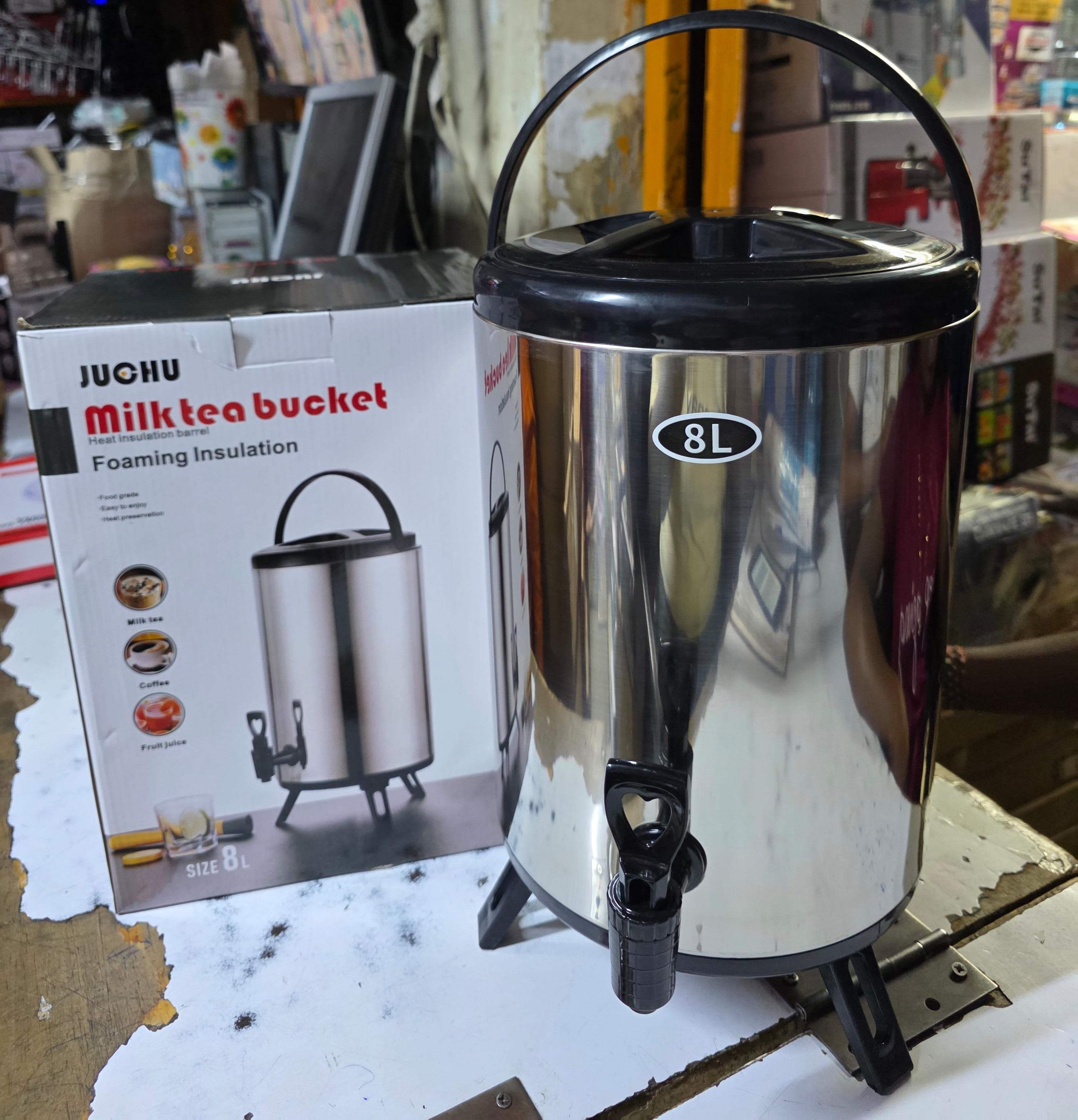 8L Stainless Steel Portable Coffee/Tea Urn Made of stainless steel construction. Concealed heating.Features energy saving functions and has a unique lid which prevents condensation escape.