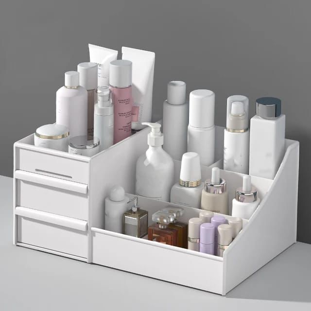 Cosmetic Storage Box with Drawers . made of thickened ABS material.suitable for placing in the bathroom, dressing table and bedroom, enhancing the beauty and practicality of the space