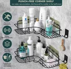 Bathroom/kitchen Corner shelf rack.Hanging Corner Organizer:- Great for bathroom and kitchen storage, used to store shampoo, conditioner, shower gel, shower gel and shaving cream. Loofah, soap, comb,