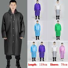 Long EVA Material Plastic Raincoat Waterproof Rain Coat Adults.Free SizeSafe & Eco-friendly - The rain poncho is made of an eco-friendly material (100% EVA), no plastic smell and no harmless, compared