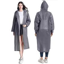 Long EVA Material Plastic Raincoat Waterproof Rain Coat Adults.Free SizeSafe & Eco-friendly - The rain poncho is made of an eco-friendly material (100% EVA), no plastic smell and no harmless, compared