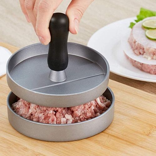 Burger Press, Aluminum Burger Maker Meat Tool Hamburger Meat Press for Cutlets Patty Mold Kitchen Accessories Burger Presser Meat Tools.Burger press made of sturdy aluminum alloy + PP handle. Food gra