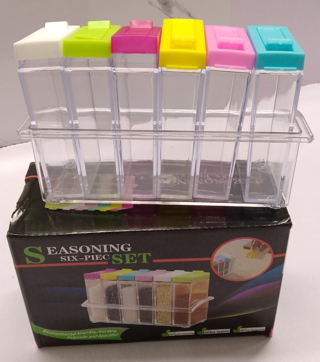 [CRAZY DEALS]Fancy Aclyric 6pcs +holder Food/Sweets storage Containers.Made from high-quality BPA-free plastic with no harmful materials, safe for you and your family.