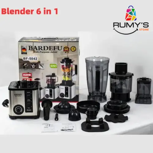 Bardefu 6 in 1 Kitchen Commercial Mixer Smoothie Juicer Food Processor