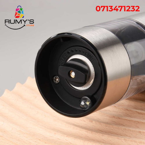 Automatic Electric Salt & Pepper Grinder - Type-C Rechargeable, Adjustable Coarseness, One-Hand Operation, LED Light - Sleek Stainless Steel Design
