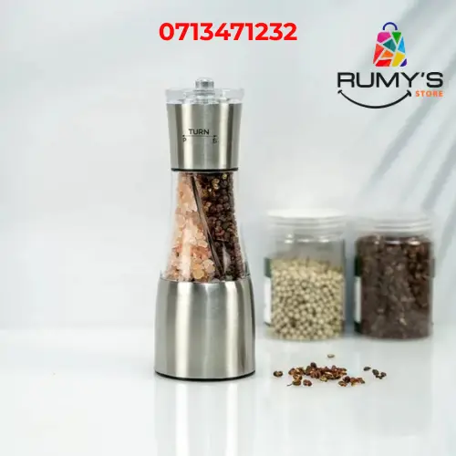Salt & Pepper Grinder, Adjustable Coarseness, Sleek Stainless Steel Design
