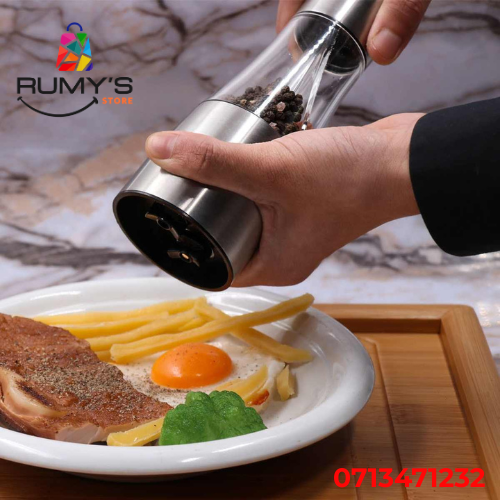 Salt & Pepper Grinder, Adjustable Coarseness, Sleek Stainless Steel Design